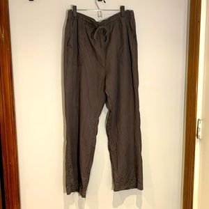 Magaschoni Tencel Wide Leg Drawstring Pants L